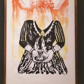 ‘Koningin Emma’, 65 × 50 cm, lithografie op papier