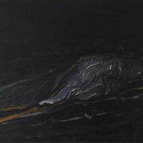 Einde II, 20 × 18 cm, olie op paneel
