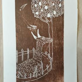 ‘Pijl’, 27,5 × 16 cm, houtsnede op papier